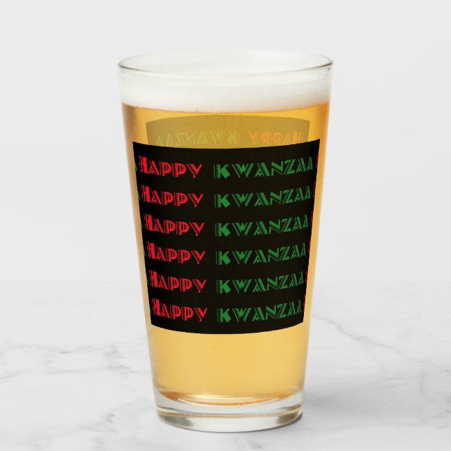 Frohe Kwanzaa-Grüße 2 Glas (Rückseite (gefüllt))