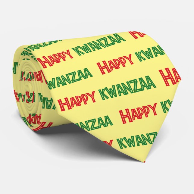 Frohe Kwanzaa-Grüße Krawatte (Gerollt)