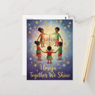 Frohe Kwanzaa Kinara Grußkarte Postkarte