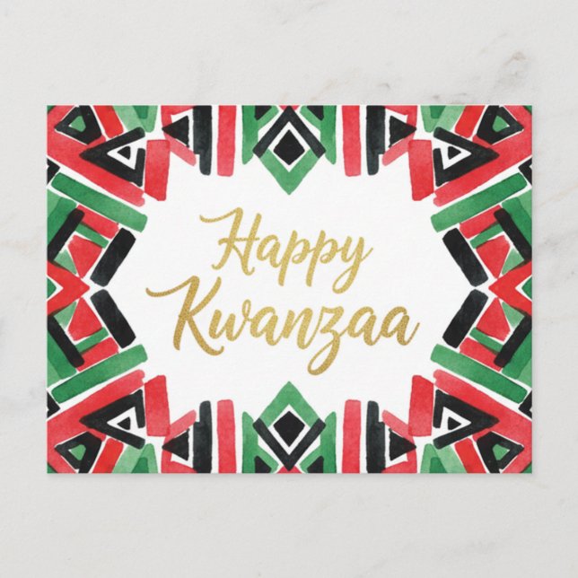 Frohe Kwanzaa Kinara Postkarte (Vorderseite)