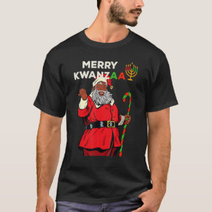 Frohe Kwanzaa Santa Schwarzes Weihnachten Afrikani T-Shirt