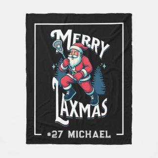 Frohe Laxmas Schwarzes Weihnachten Lacrosse Weihna Fleecedecke