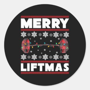 Frohe Liftmas Lustige Weihnachten Fitnessstudio Wo Runder Aufkleber