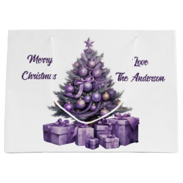 Frohe Lila Weihnachten Große Geschenktüte