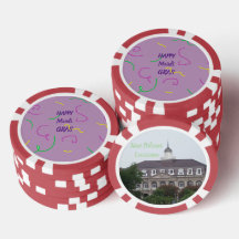 Frohe Marti Gras Poker Chip