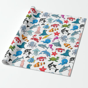 Frohe Meereslebewesen Geschenkpapier
