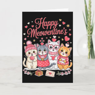 Frohe Meowentines Süße Valentinstag Katzenliebhabe Karte