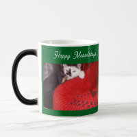 Frohe Meowlidays Farbwechsel-Tasse ,Katzenliebhabe