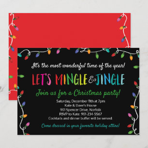 Frohe Mingle und Jingle Christmas Lights Party Einladung