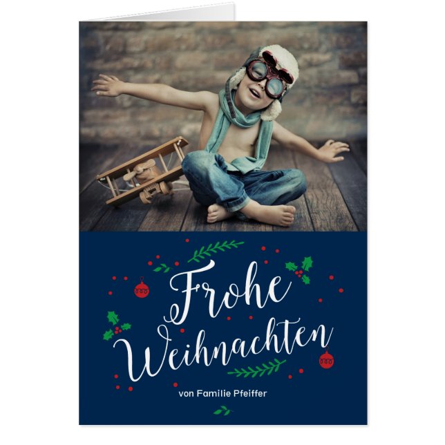 Frohe Mistel Urlaub Foto-Gruß (Devant)