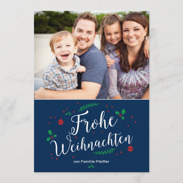 Frohe Mistel Urlaub Foto-Gruß (Vorderseite)