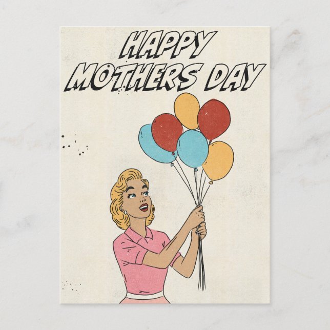 Frohe Muttertag-Ballons  Postkarte (Vorderseite)