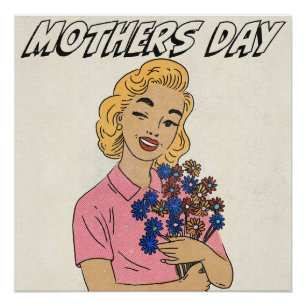 Frohe Muttertag Blumen Poster
