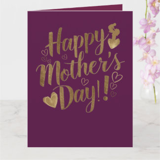 Frohe Muttertag Gold Schrift Herz Karte