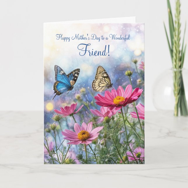 Frohe Muttertag mit Gartenblumen Karte (Vorderseite)
