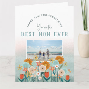Frohe Muttertag Moderne beste Mutter Floral Foto Karte