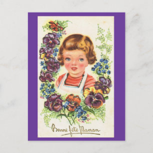 Frohe Muttertag, Vintage französischer Muttertag Postkarte