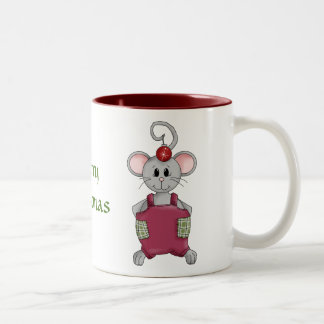 Frohe Nacht vor Weihnachten Maus Zwei-Tone-Kaffee Zweifarbige Tasse