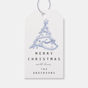 Frohe Namen Weihnachtsbaum Blue White Geschenkanhänger