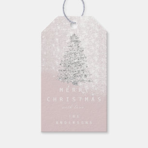 Frohe Namen Weihnachtsbaum Pink Snow Geschenkanhänger