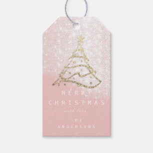 Frohe Namen Weihnachtsbaum Pink Snow Geschenkanhänger
