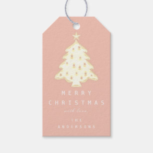 Frohe Namen Weihnachtsbaum Rose Gold Geschenkanhänger