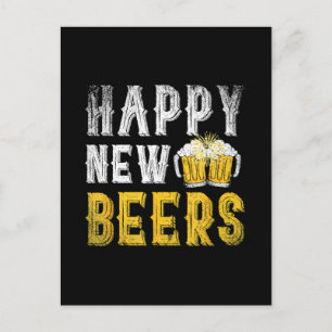 Frohe neue Bierparty Postkarte