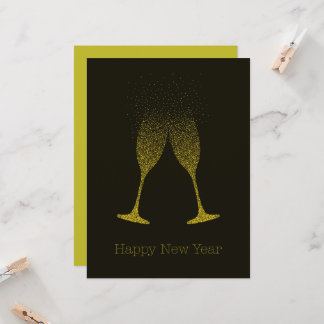 Frohe Neujahrs-Champagner-Flöten Punkte Karte