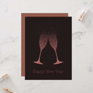 Frohe Neujahrs-Champagnerkelche Punkte Karte