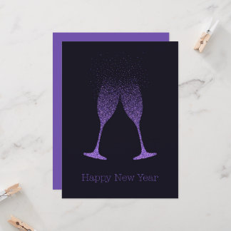 Frohe Neujahrs-Champagnerkelche Punkte Karte