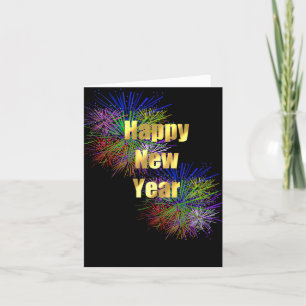 Frohe Neujahrs-Feuerwerk Grußkarte Dankeskarte
