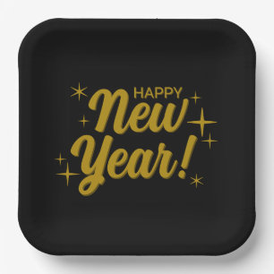 Frohe Neujahrs-Papierteller Pappteller