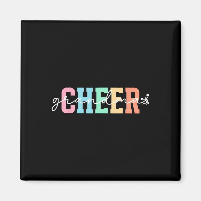 Frohe Oma Boho-Oma eines Cheerleaders Großmutter Magnet (Vorne)