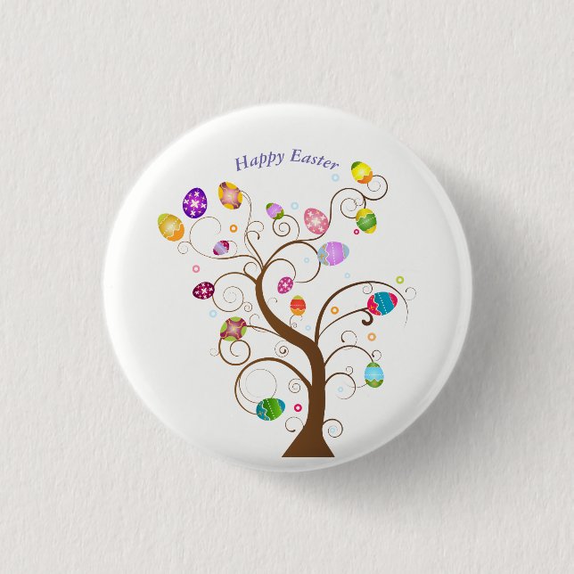 Frohe Osterdekorative Baumeier Button (Vorderseite)