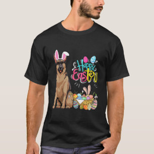Frohe Ostereier Hase Hund Deutscher Schäferhund Ju T-Shirt