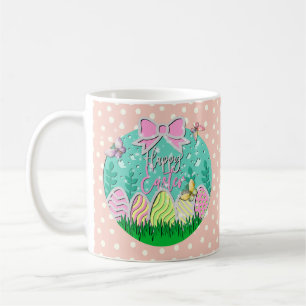 Frohe Ostereier und Schmetterlinge Kaffeetasse