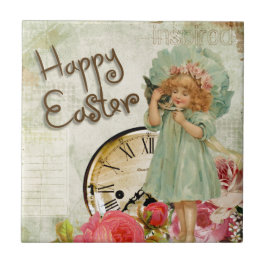 frohe Osterfrau Fliese