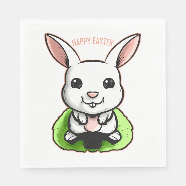 Frohe Osterhase an Ostern Serviette (Vorderseite)