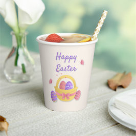 Frohe Osterkörbe und Schmetterlinge Pappbecher