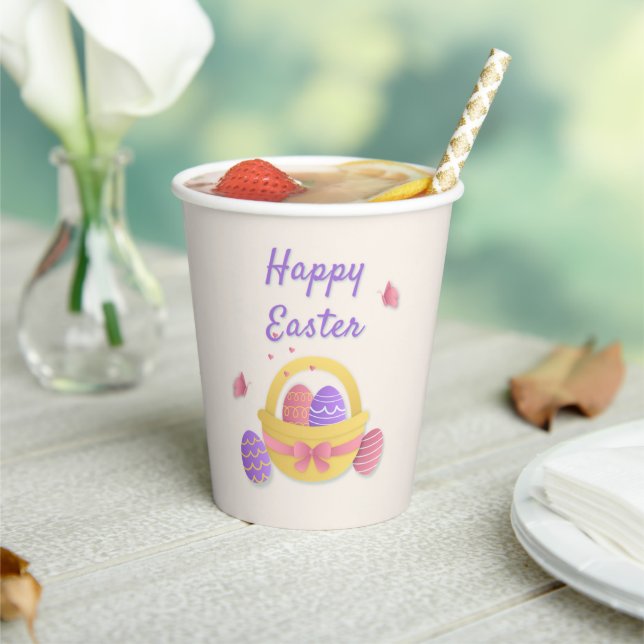 Frohe Osterkörbe und Schmetterlinge Pappbecher (In Situ)