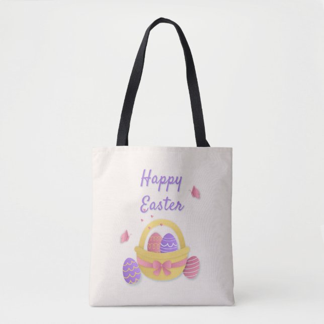Frohe Osterkörbe und Schmetterlinge Tasche (Vorderseite)