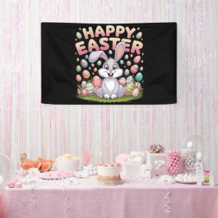Frohe Ostern 2025  Eier Hase Süßer Hase Banner