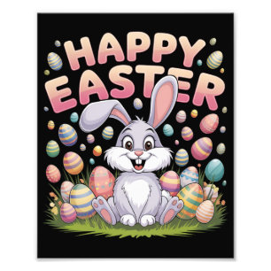 Frohe Ostern 2025  Eier Hase Süßer Hase Fotodruck