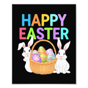 Frohe Ostern 2025 Eier Hase Süßer Hase Fotodruck
