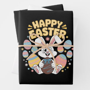 Frohe Ostern 2025  Eier Hase Süßer Hase Geschenkpapier Set