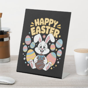 Frohe Ostern 2025  Eier Hase Süßer Hase Sockelschild
