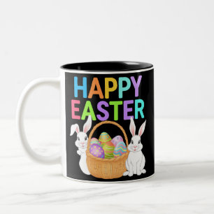 Frohe Ostern 2025  Eier Hase Süßer Hase Zweifarbige Tasse