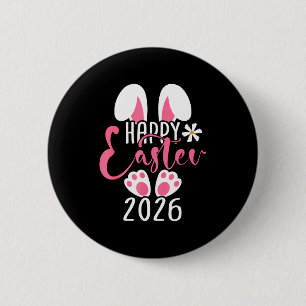 Frohe Ostern 2026 Hase Osterei Frauen Mädchen Kind Button
