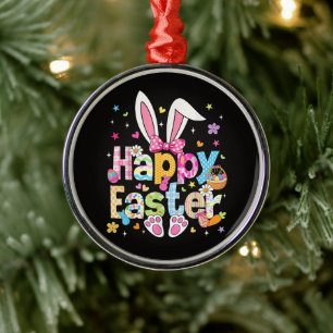 Frohe Ostern 2026 Süßer Hase Kaninchen Ornament Aus Metall