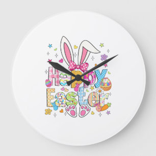 Frohe Ostern 2026 Süßer Hase Osterhase Ostertag Fr Große Wanduhr